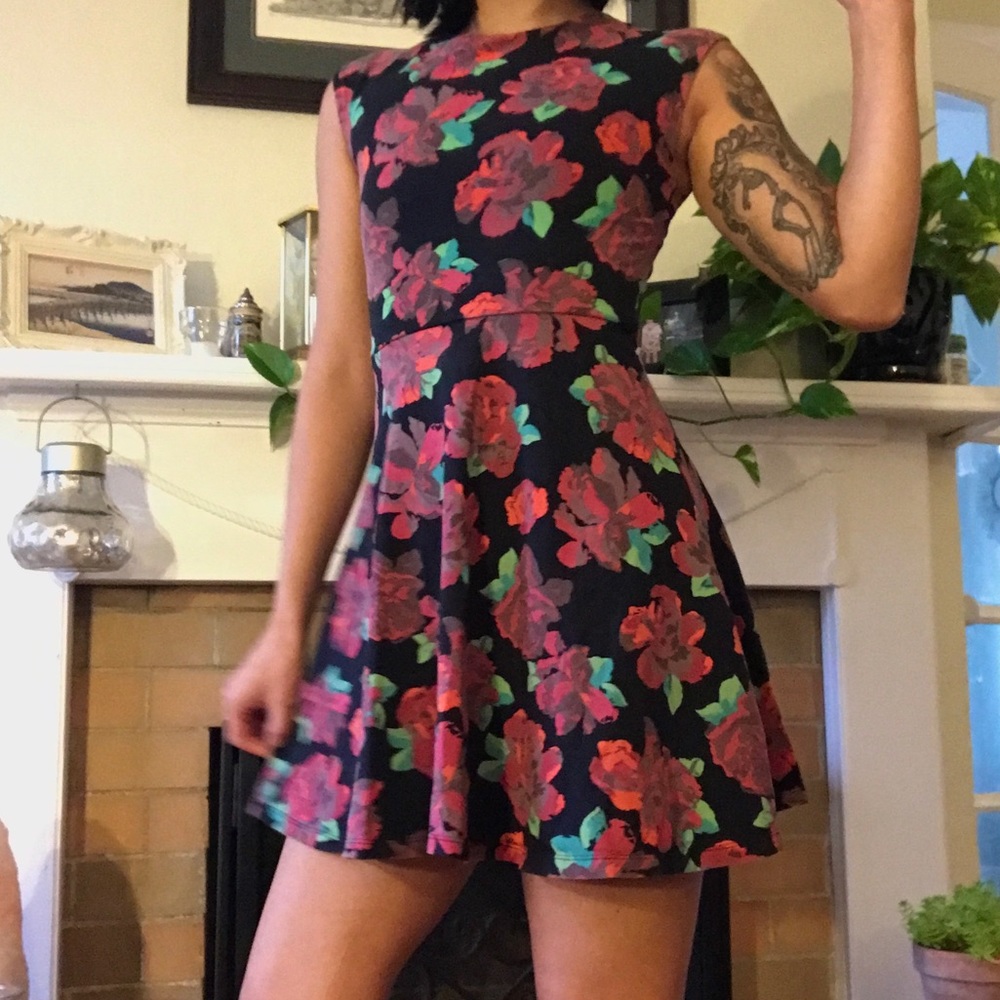 Talula Rose & Black Fit & Flare Dress